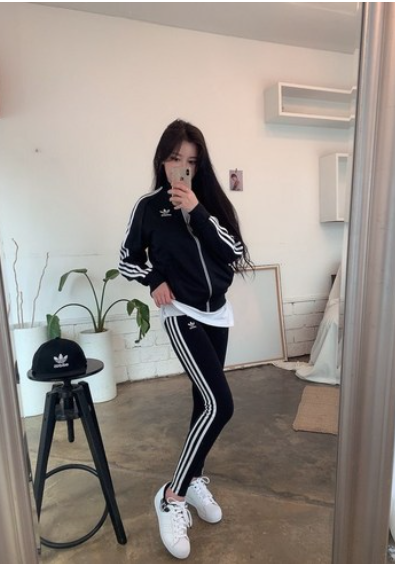 아디다스 뉴 여성 삼선 세트 트레포일져지 면레깅스세트